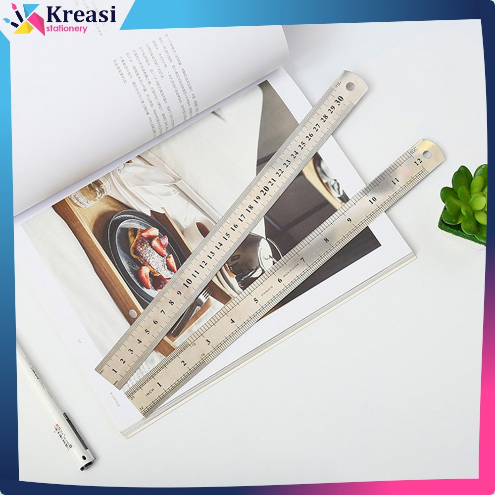 

EC Penggaris Besi 50CM Peralatan Sekolah / Ruler Penggaris Stainless Alat Ukur Serbaguna Kreasi Stationery A107