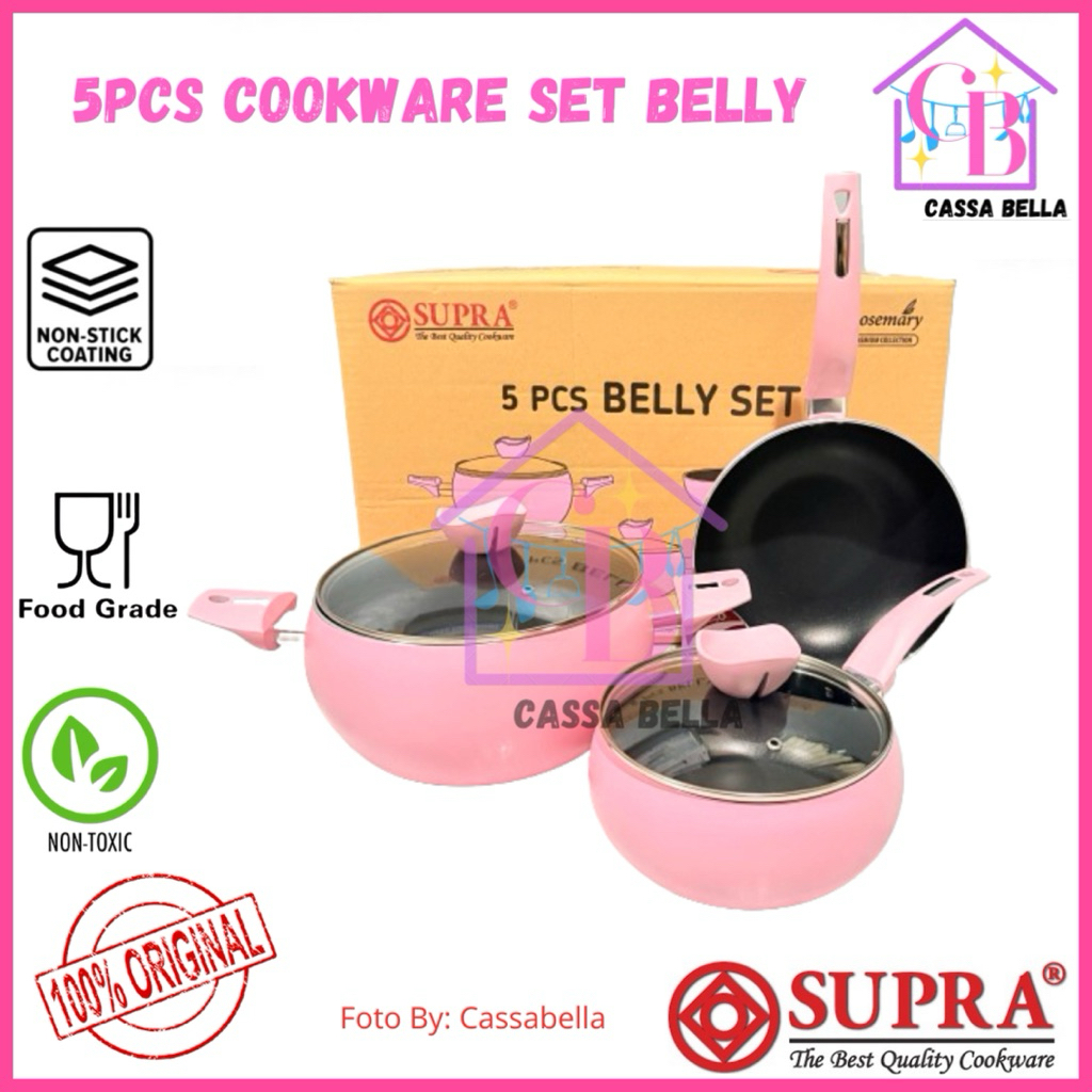 Panci Set SUPRA 5pcs BELLY / Panci Aluminium Set 5pcs SUPRA / Panci Set Anti Lengket