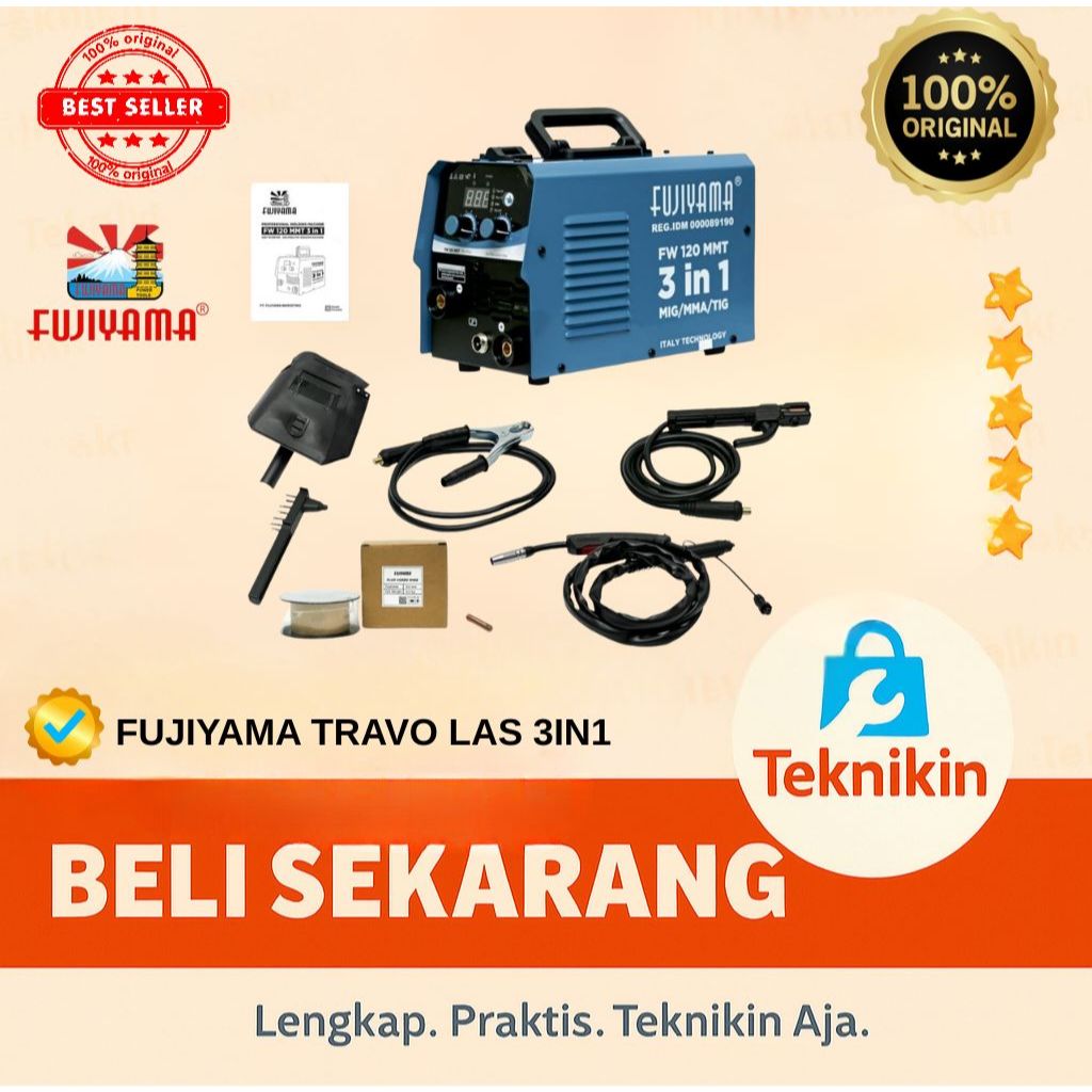 Fujiyama Mesin Las 3 IN 1 MIG MMA TIG FW 3in1 Travo Tanpa Gas Co2 Gasless Trafo Las Inverter Argon C