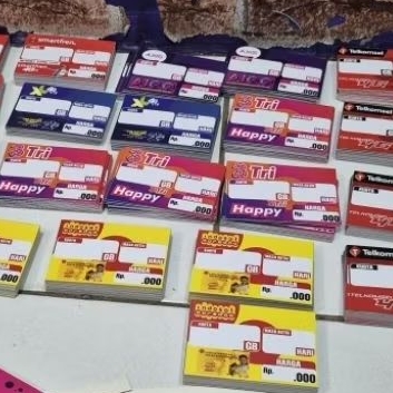 

Label Harga Dummy Voucher Perdana konter pulsa anti melengkung Tebal