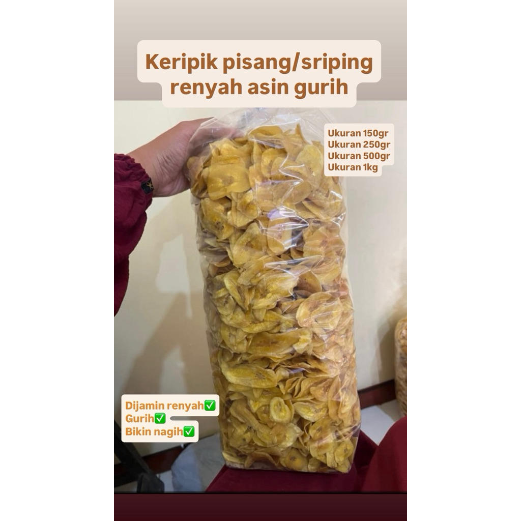 

OitaSnack_Keripik pisang renyah gurih asin khas cilacap 150gr 250gr 500gr 1kg