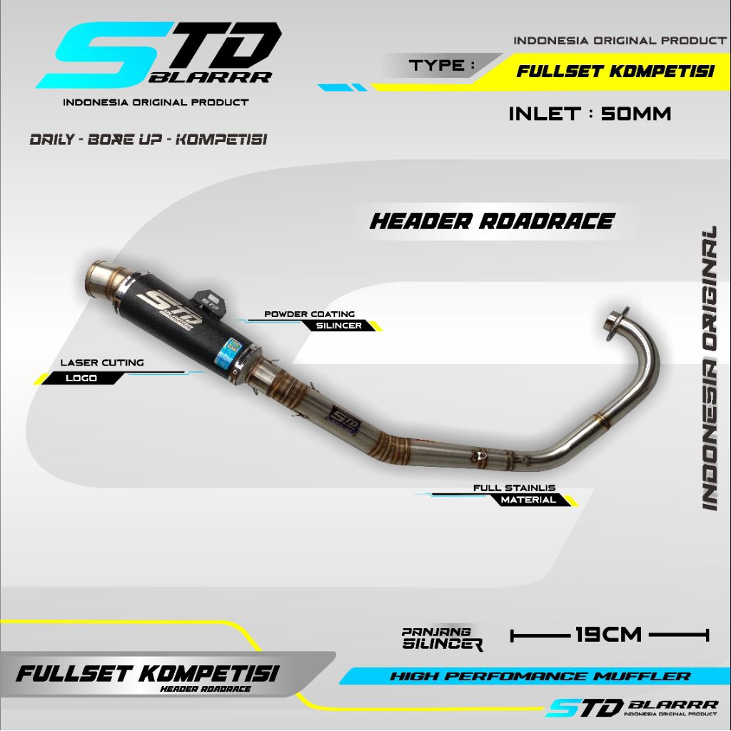 knalpot racing vixion original std blar type kompetisi roadrace