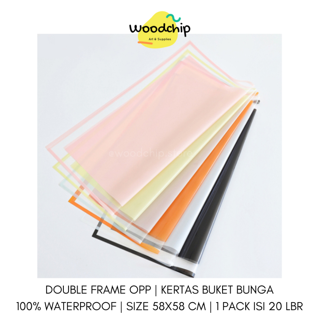 

[PACK] DOUBLE FRAME OPP TRANSPARENT (FRO-02) PLASTIK BUKET BUNGA - KERTAS KADO - WRAPPING PAPER - SAMPUL BUKU