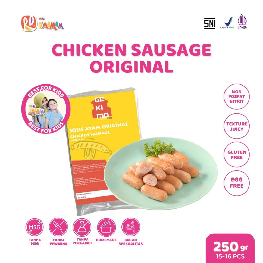 

DMAMAM Solo Sosis Ayam Original 250g Bento Homemade Anak MPASI Non MSG BPOM HALAL
