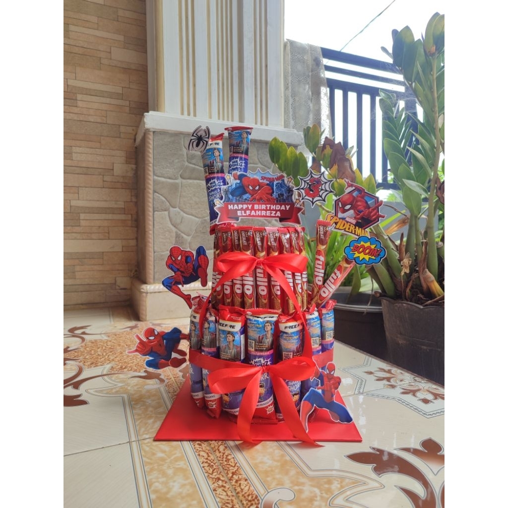 

Snack Tower Spiderman | Snack Tower murah | Snack cake murah | Snack tower anak | Hadiah ulang tahun