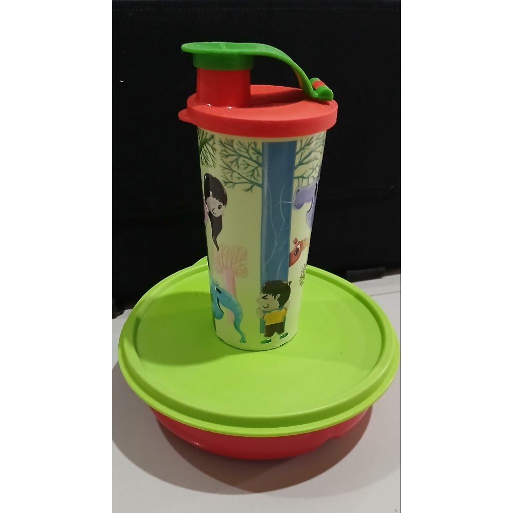 set tempat bekal cwl mini +tumbler tupperware prelove