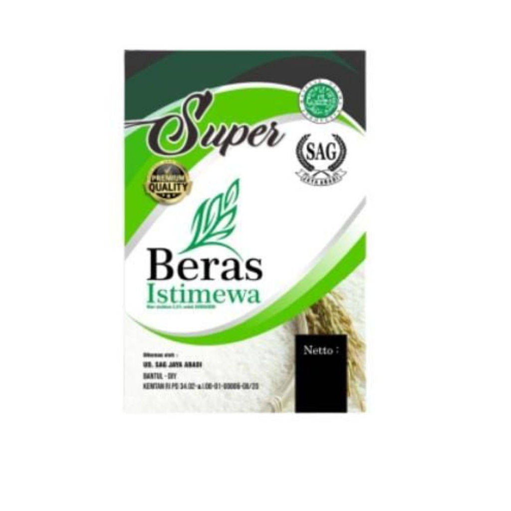 

Beras super istimewa kemasan 5kg
