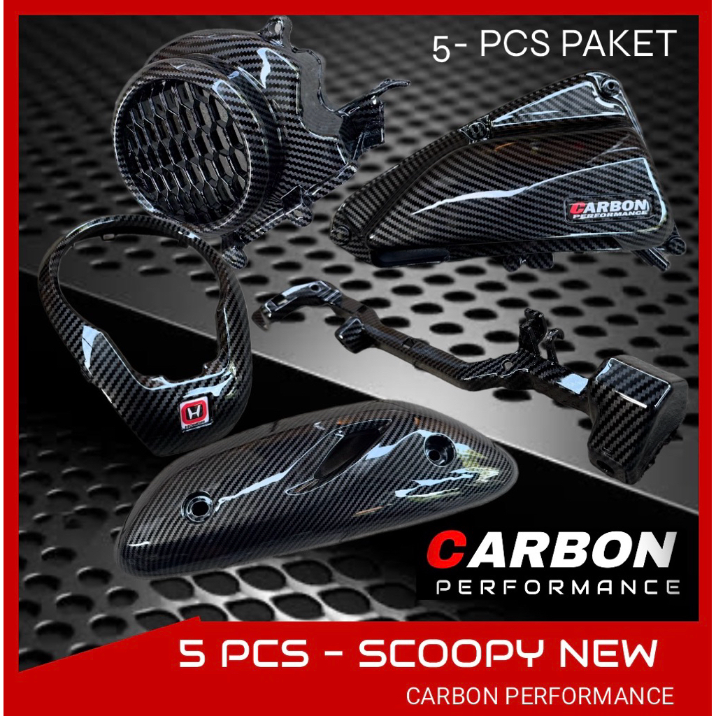 PAKET CARBON SCOOPY NEW 5 PCS  paket carbon Scoopy 2020/2021 All karbon paketan carbon scoopy
