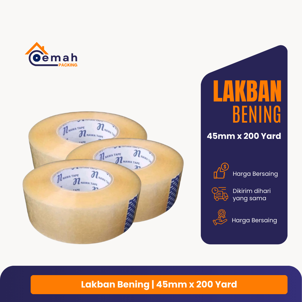 

Lakban bening 45mm x 200 Yard Murah Berkualitas