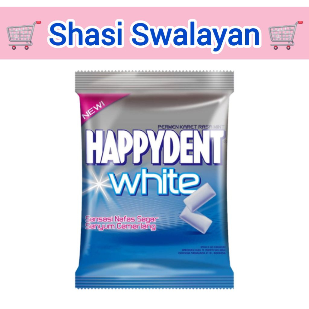 

HAPPYDENT White Mint Permen Karet 60g