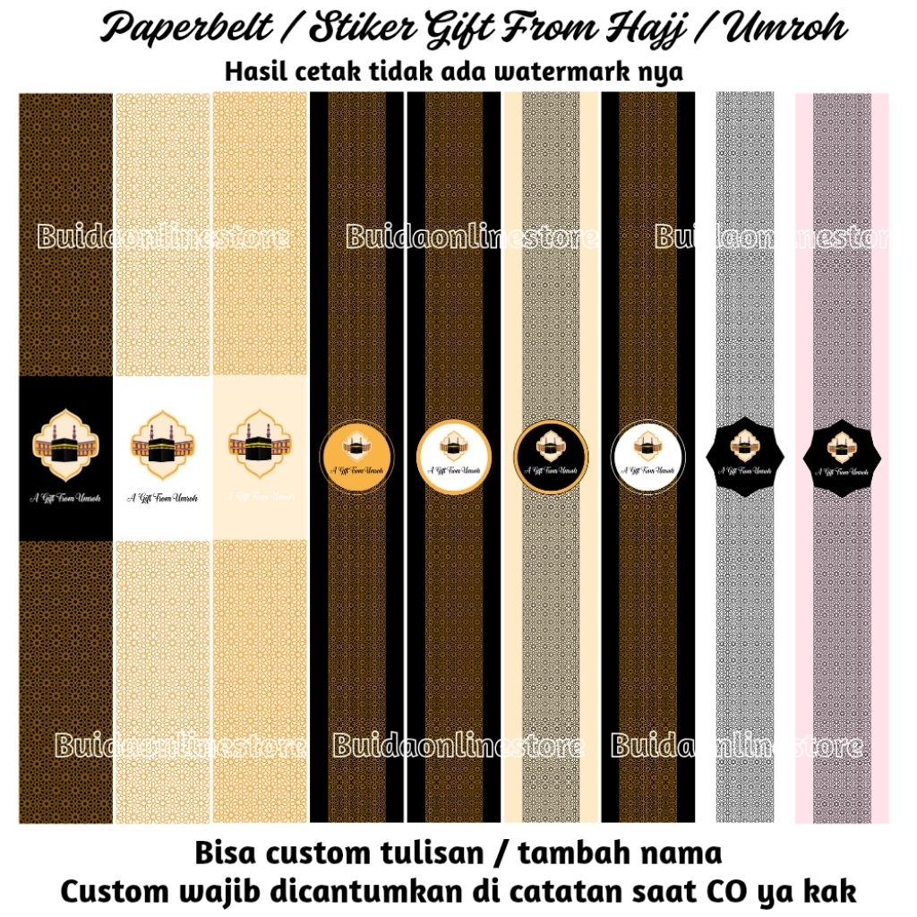 

Paperbelt / stiker sticker label Sleeve A Gift From Umroh Segel Kemasan Dus Box Mika Paperbag tas dekorasi bingkisan oleh-oleh souvenir hampersparcel hadiah oleh-oleh haji umroh gift tegak vertikal bingkisan Bisa Custom Tambah Nama logo