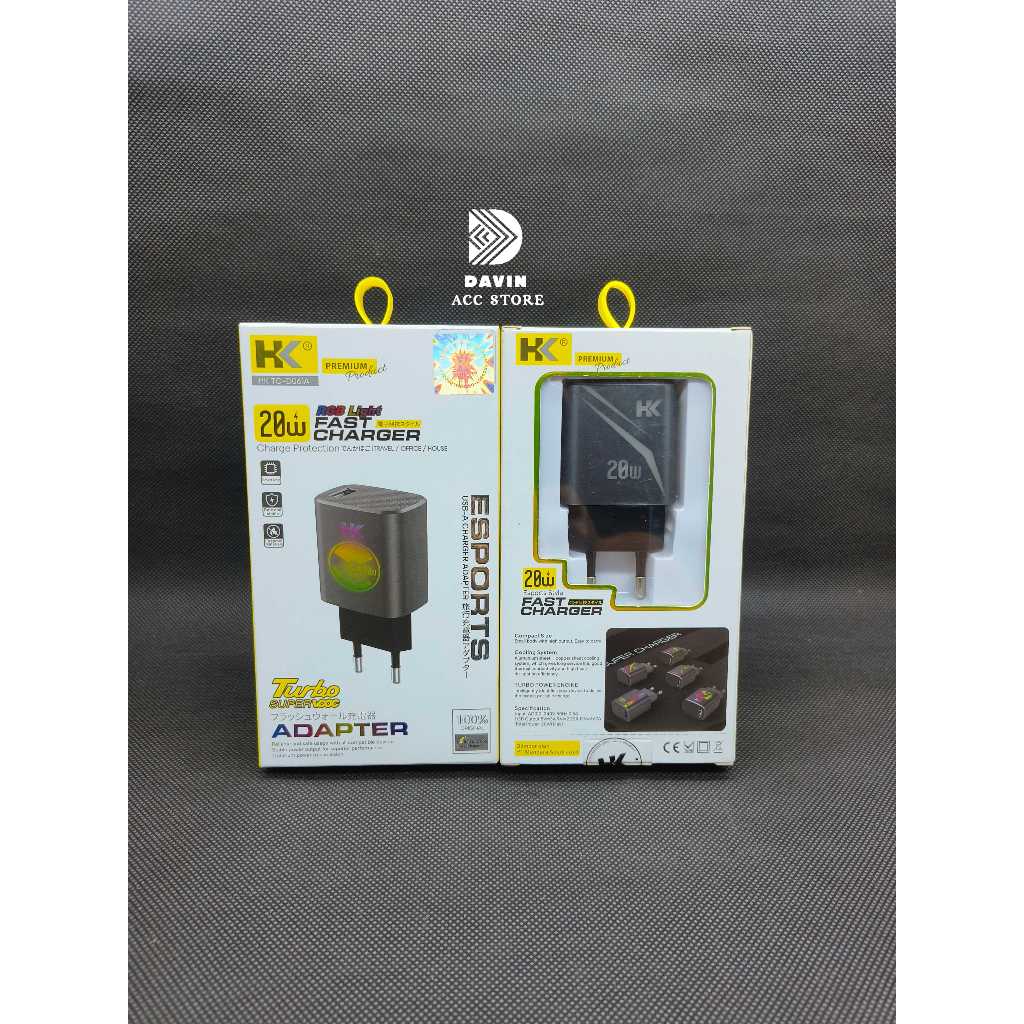 BATOK / ADAPTER CHARGER HK D061A FAST CHARGING 20W USB POWER ADAPTER