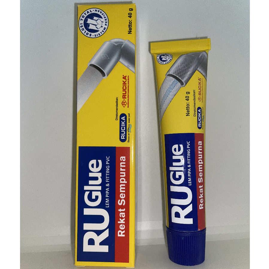 LEM PIPA PVC RUGLUE 50 GRAM / LEM TUBE ODOL RUGLUE / LEM PASTA PIPA PVC RUGLUE 50GR