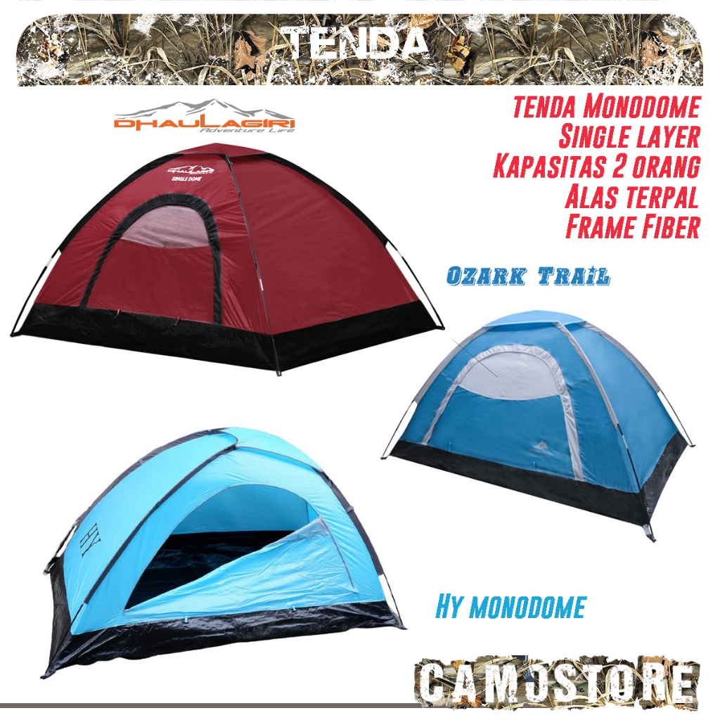 Tenda Kecil Camping Dhaulagiri Ozark Trail Co trek Cotrek Alpen 2p kapasitas 2 orang single layer