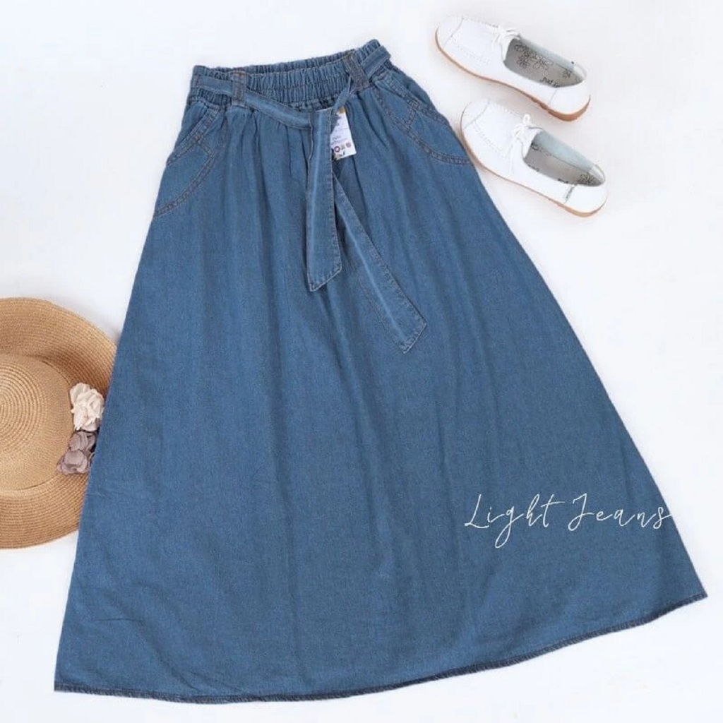 Rok Jeans Panjang Wanita Dewasa Terbaru