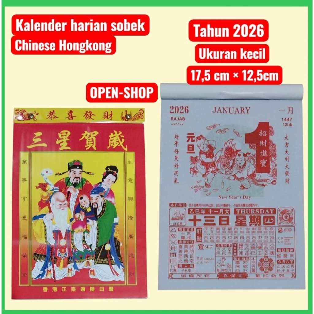 

KALENDER HARIAN SOBEK TAHUN 2026/CHINESE HONGKONG