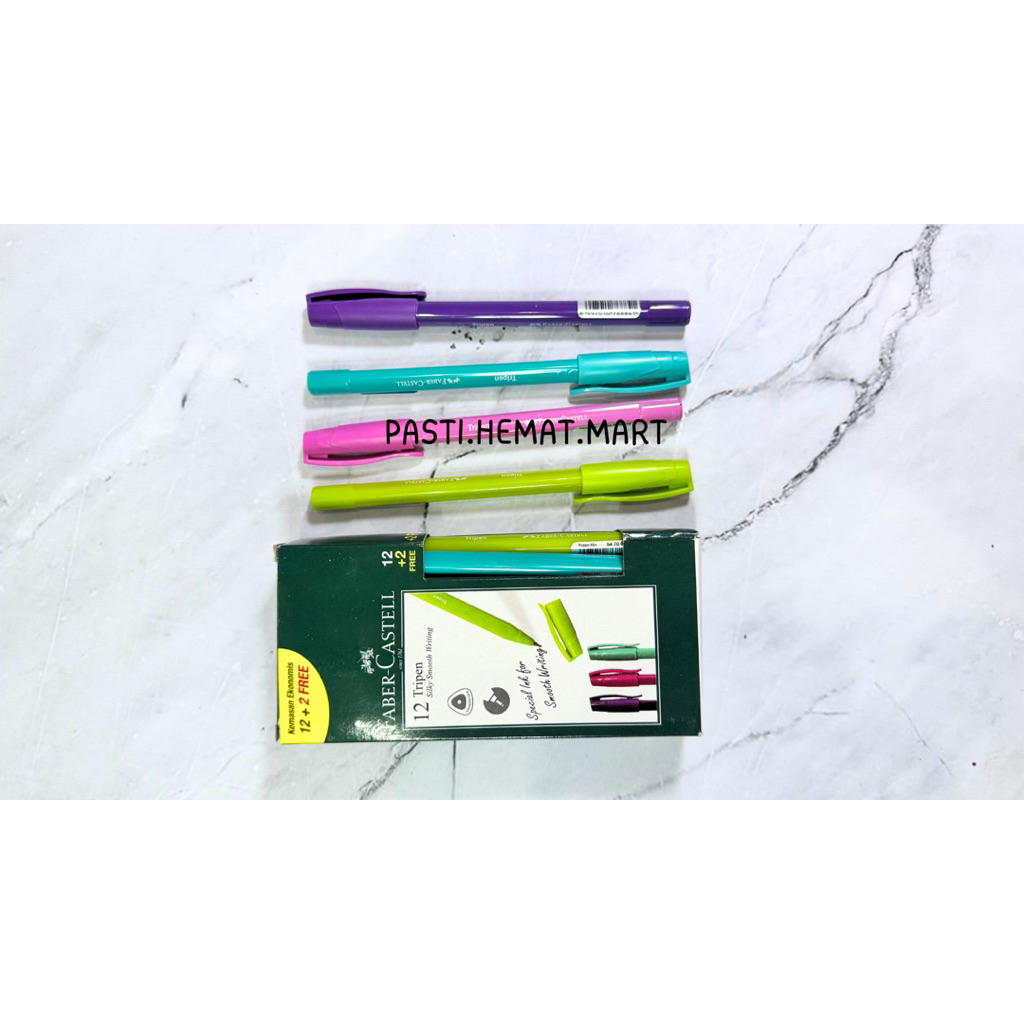 

Pulpen Faber Castel Tripen [12 + 2 PCS] | HITAM 0,5MM | Ballpoint Faber Castell Tripen