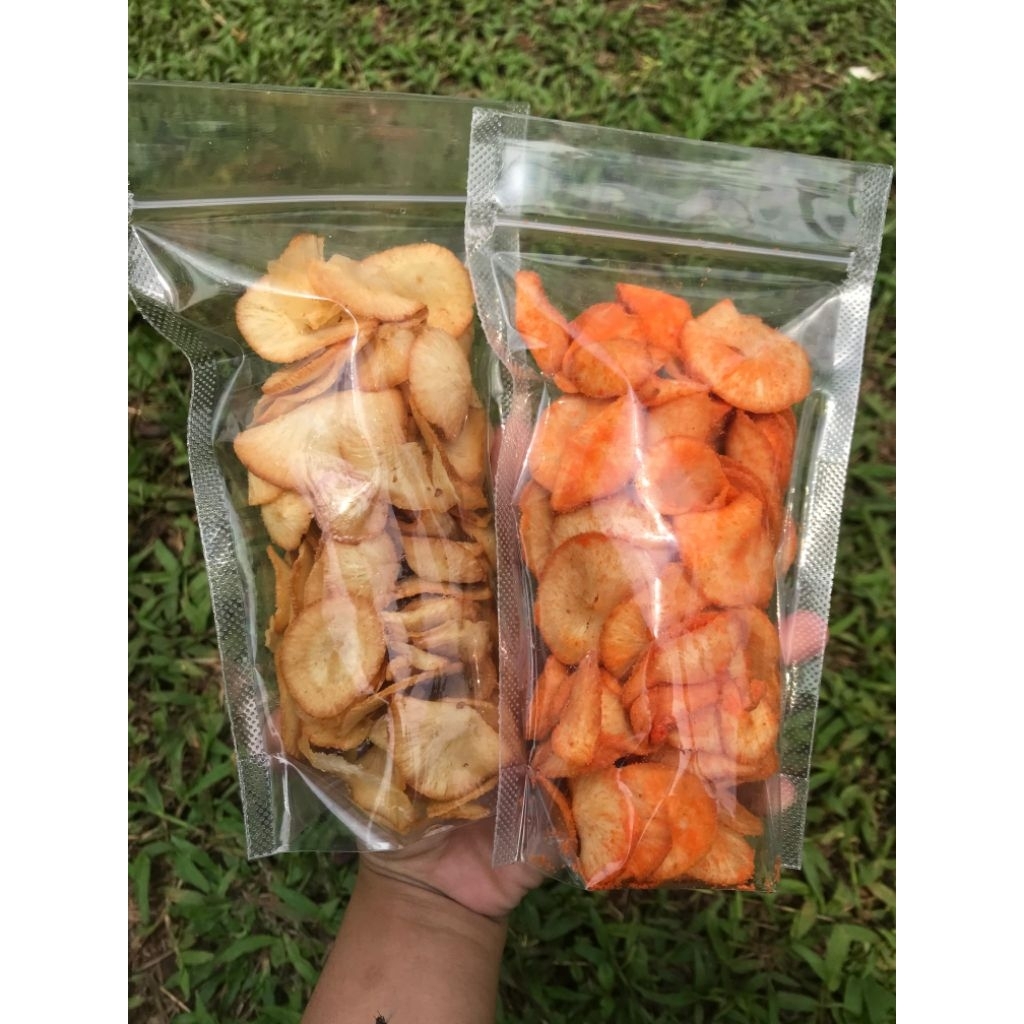 

Kripik Singkong Asin Gurih Kripik Singkong Balado kemasan Pouch 100gr