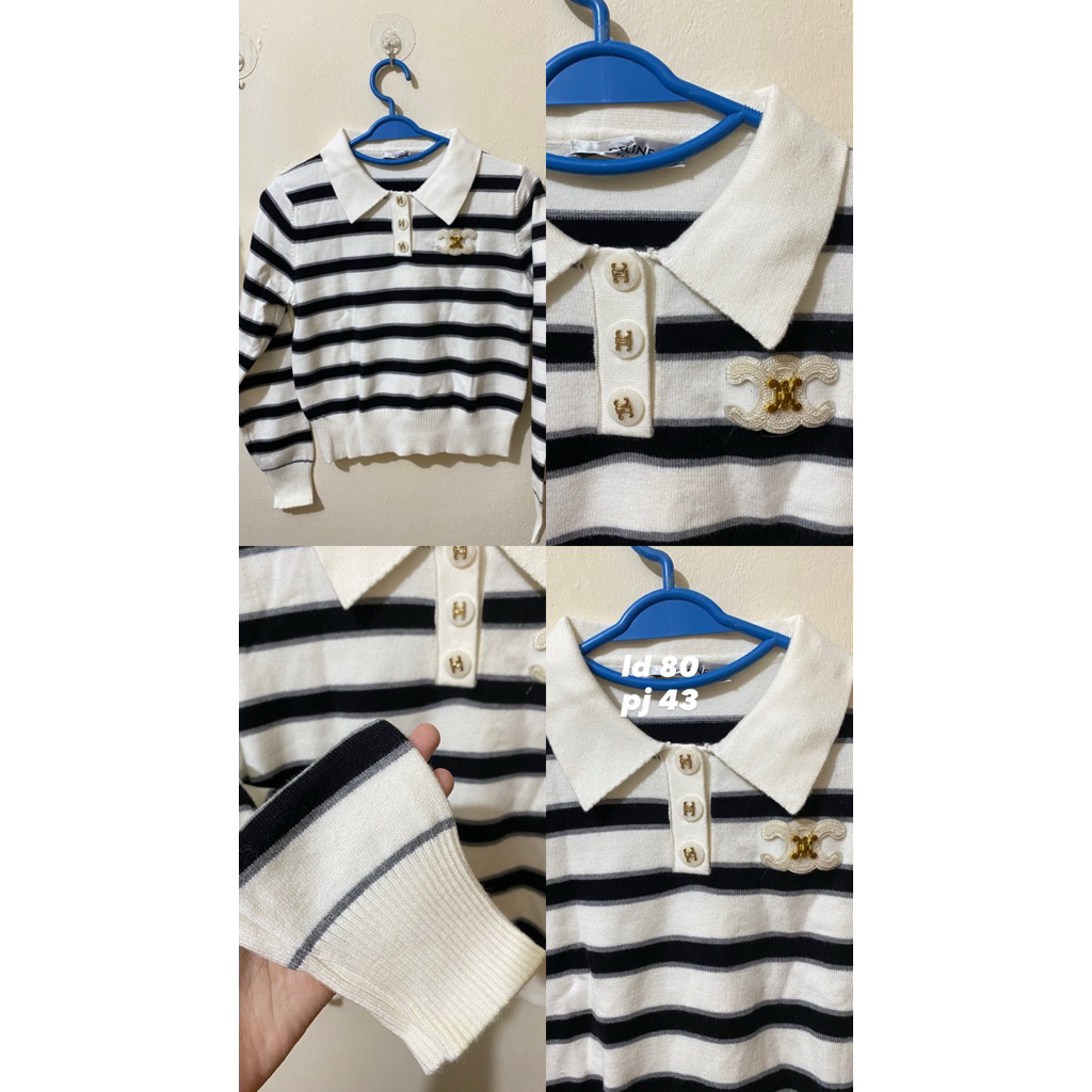 knit stripe cel*ne halus