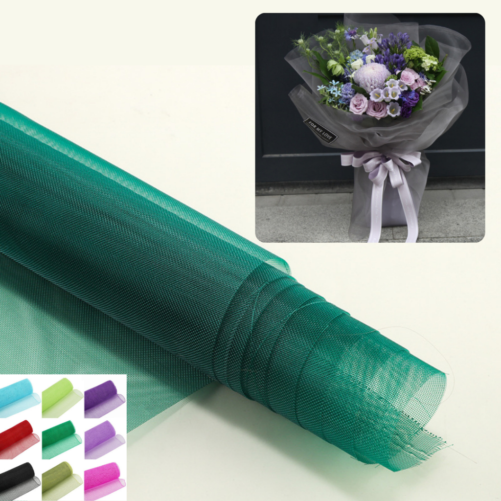 

1 ROLL Flower Wrapping Tile Jaring Kain Net Anyaman Korean Wrapping Paper R19