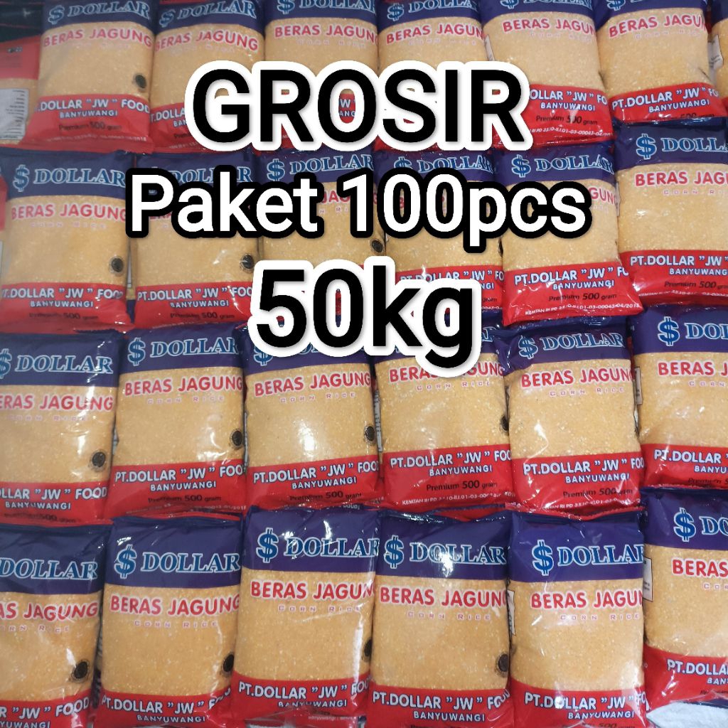 

beras jagung dollar premium paket 100pcs (50kg) original banyuwangi
