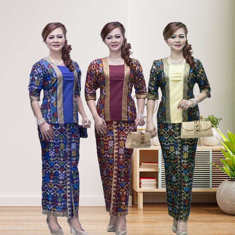 Kebaya Batik Modern Set Rok & Blouse – Baju Kondangan Pesta Wanita Elegan Mentari Rok Panjang