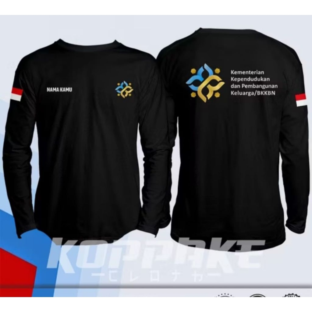 Kaos Lengan Panjang BKKBN Free Nama