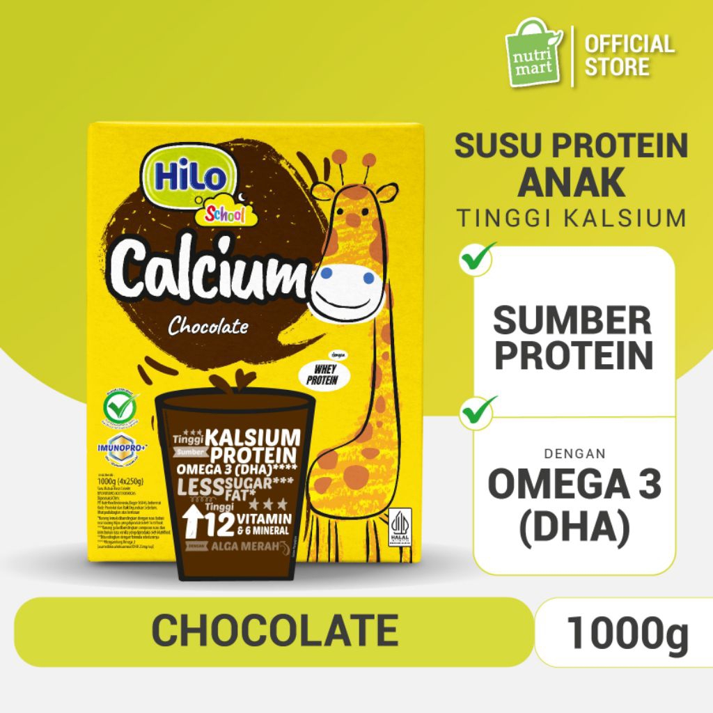 

HiLo School 1000g - Susu Anak Tinggi Kalsium Protein Lebih Rendah Gula