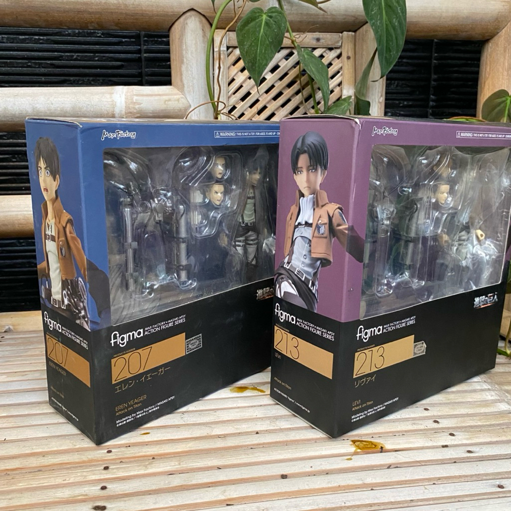 ACTION FIGURE FIGMA ATTACK ON TITAN EREN YEAGER & LEVI ACKERMAN ORIGINAL [BACA DESKRIPSI]