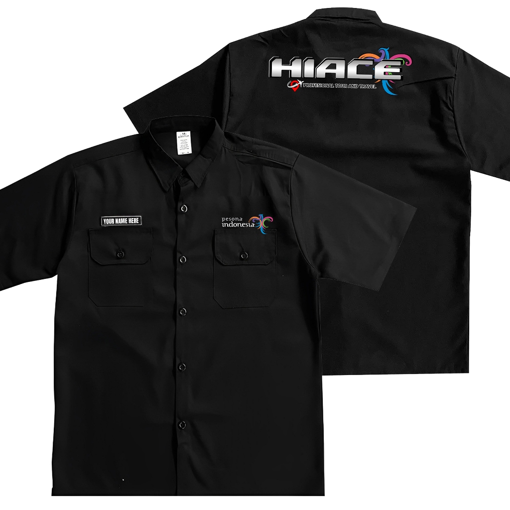 Kemeja PDH  WORKSHIRT TOYOTA HIACE – American Drill Sablon – Seragam Komunitas Mobil