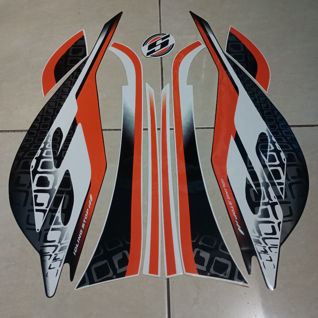 stiker striping honda scoopy sporty 2019 hitam putih lis body standar berkualitas original