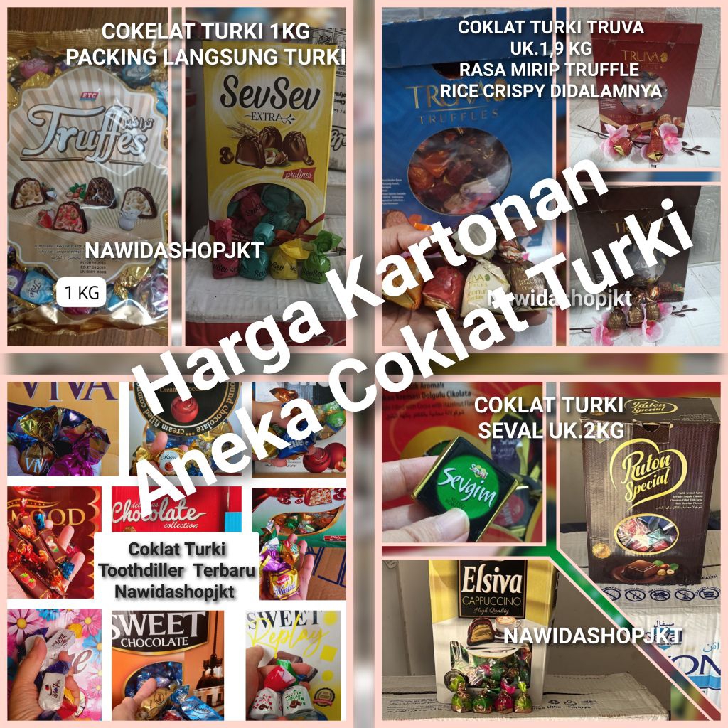 

Termurah ! Cokelat Turki Coklat Arab 2kg x 6 dus Truffes Seval Toothdiller Truva Mixed Grosir Coklat Oleh Oleh Umroh Haji