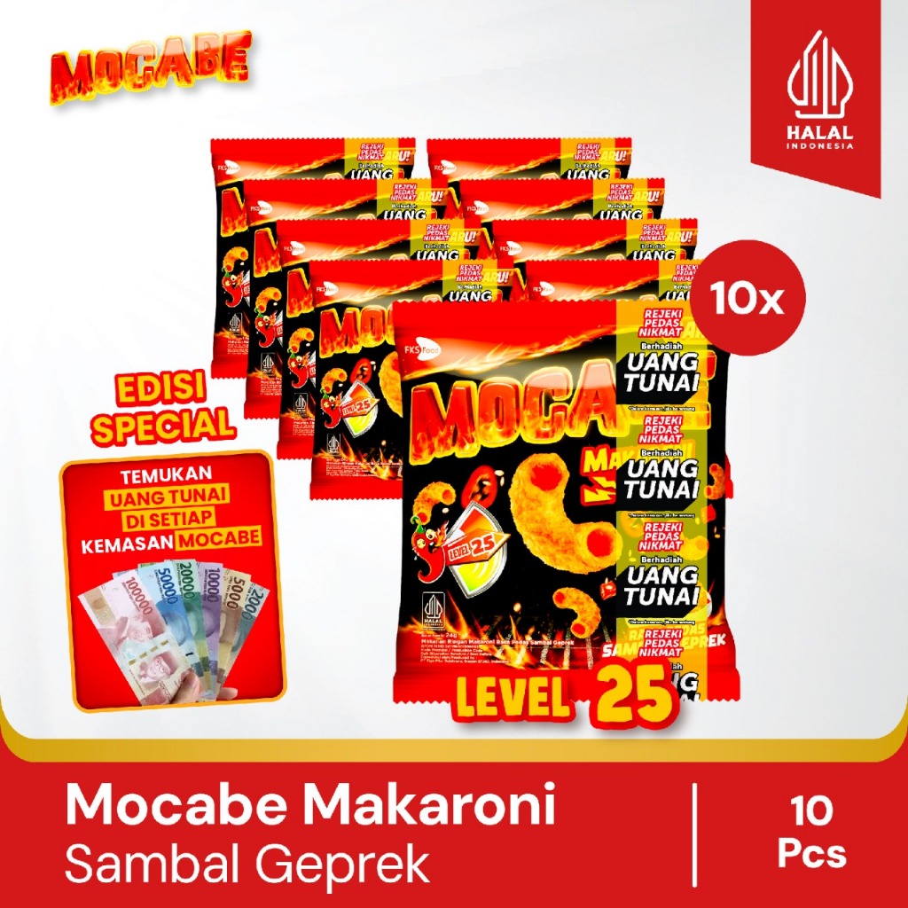 

Mocabe - Sambal Geprek - Small Pack - 1 renceng (10 pcs ) - 24gr