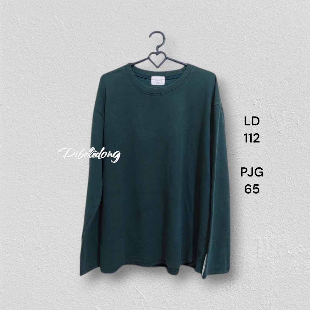 Kaos panjang polos hijau botol