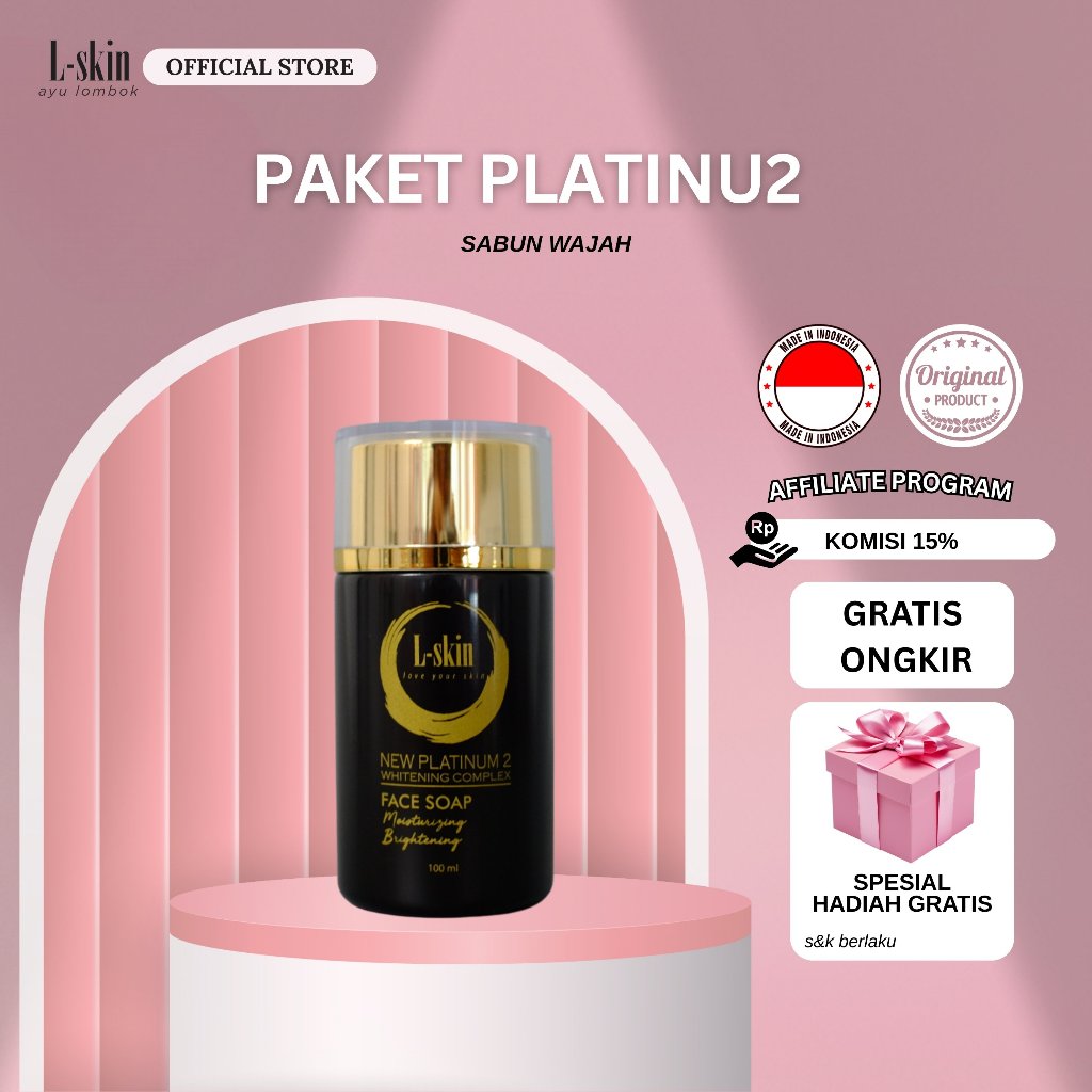 L-skin / lskin / L skin sabun muka platinum2 / FACE SOAP PLATINUM 2 / WHITENING COMPLEX / SABUN Glow