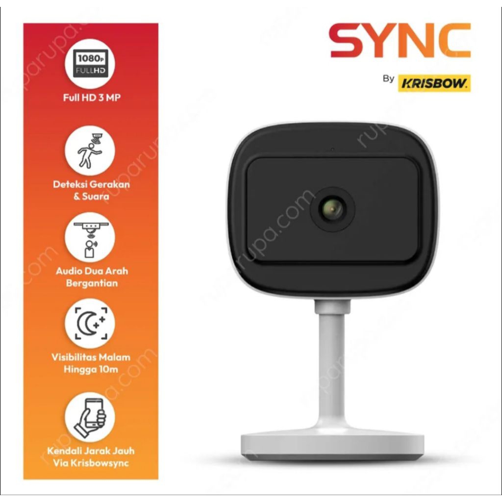 Azko krisbow sync smart ip camera mini 3mp 21t / cctv krisbow / smart cctv