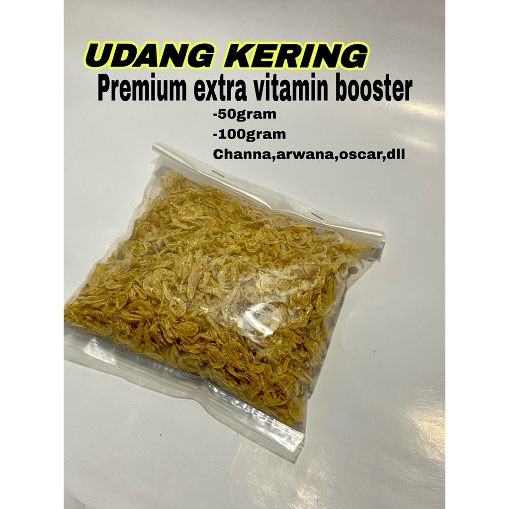 Udang Kering Extra Vitamin Booster - Pakan ikan Udang kering premium - Udang Kering - udang kering m