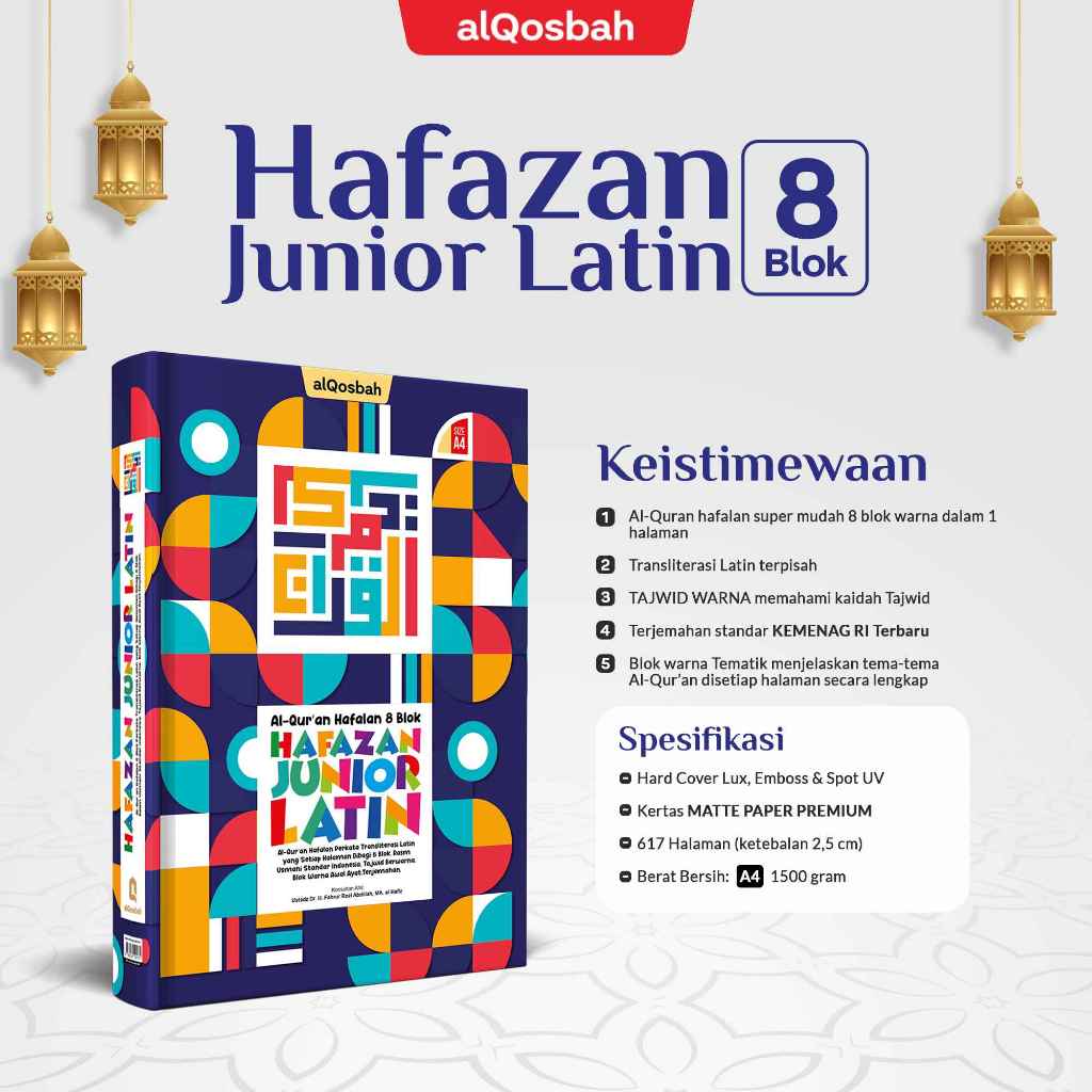 AlQosbah - Mushaf Hafazan Al Quran Hafalan 8 Blok Junior Latin