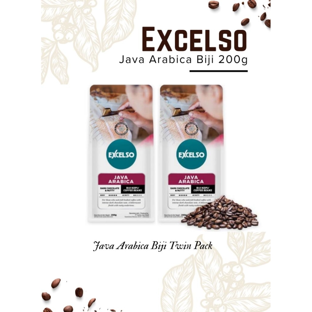 

EXCELSO JAVA ARABICA BIJI 200G TWIN PACK ( isi 2 )