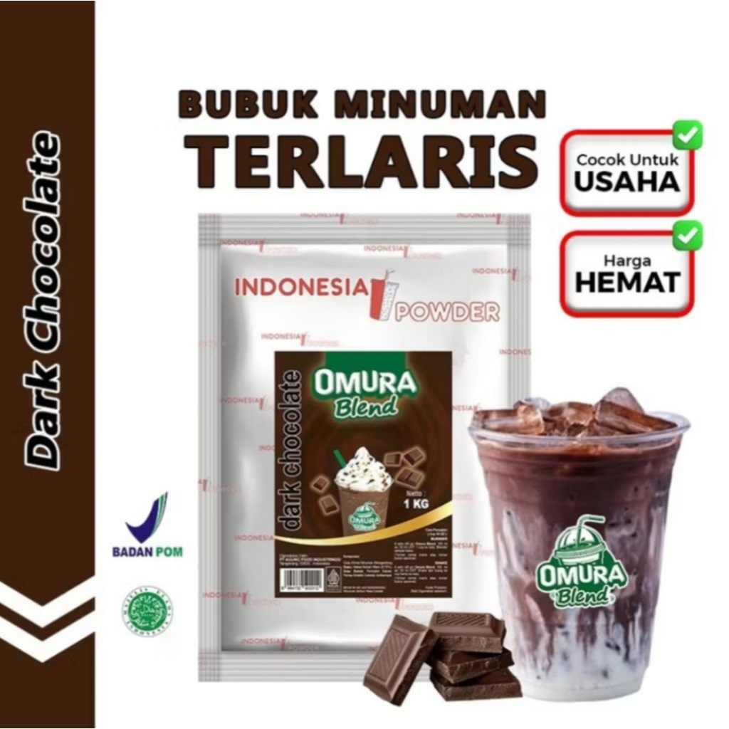 

Omura Blend Bubuk Minuman Premium Rasa Dark Chocolate Powder Drink 1 kg Omura Powder