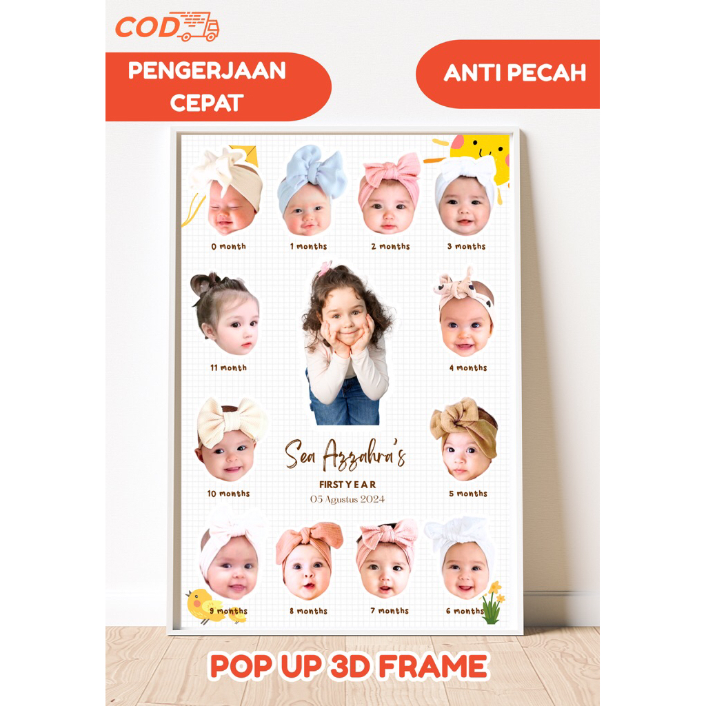 MILESTONE FRAME | MILESTONE BAYI | FOTO BAYI | POP UP FRAME | POP UP 3D | IDE KADO UNIK
