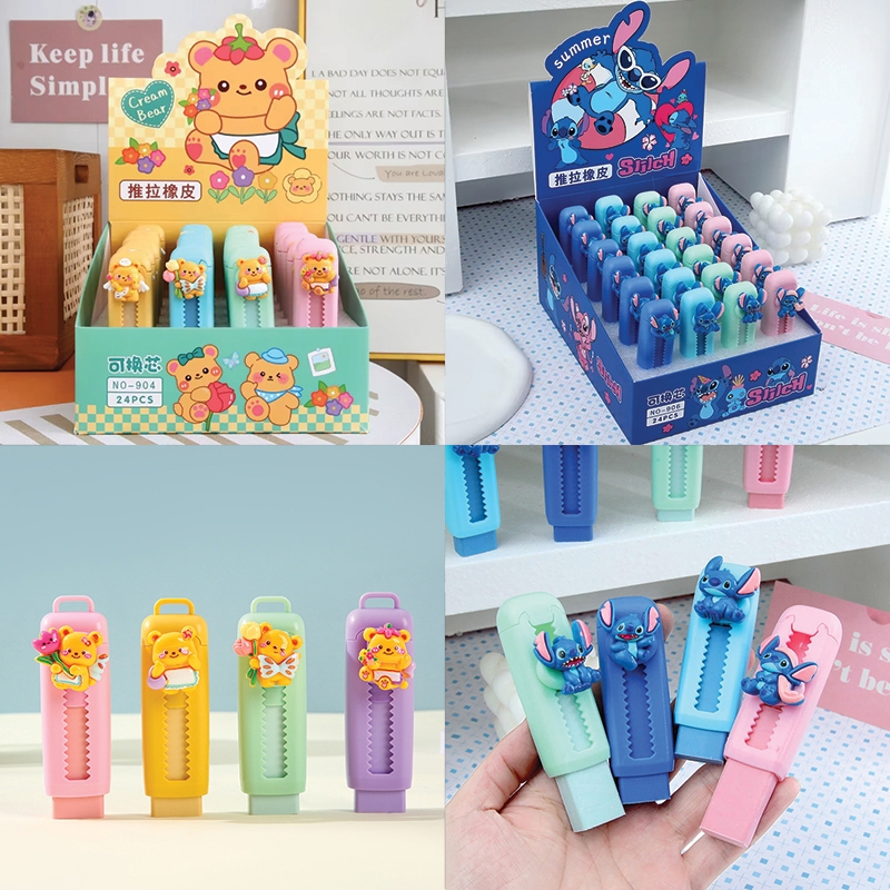 

TAO Penghapus Karet Sliding motif Stitch, Crayon Shinchan, Butter Bear