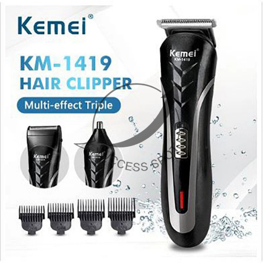 Kemei KM-1419 Hair Clipper 3 in1 Alat Cukur Rambut Kemei 1419