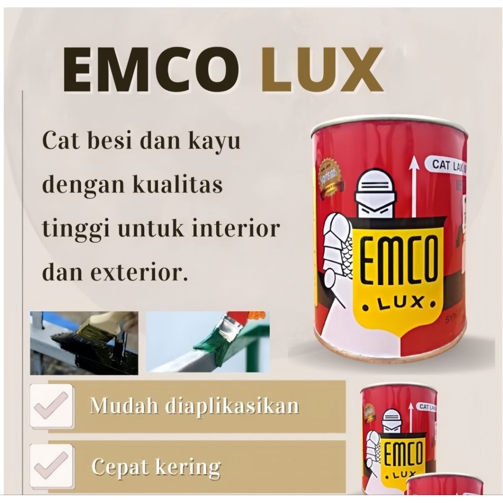 Cat emco warna standart kemasan 1kg, cat emco besi dan kayu, cat emco lux, Cat untuk besi dan kayu