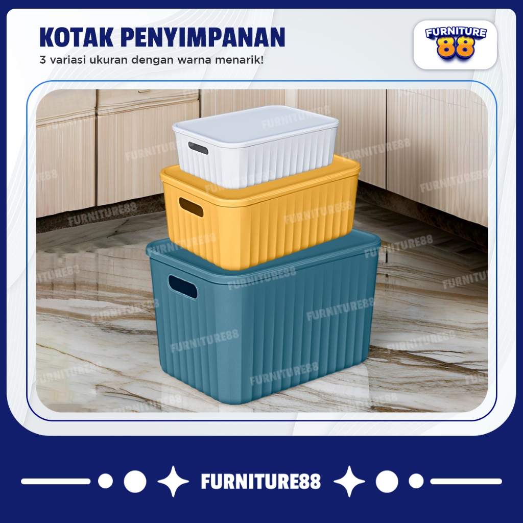 Storage Box Kotak Penyimpanan Plastik Storage Tutup Storage Susun Storage Kecil