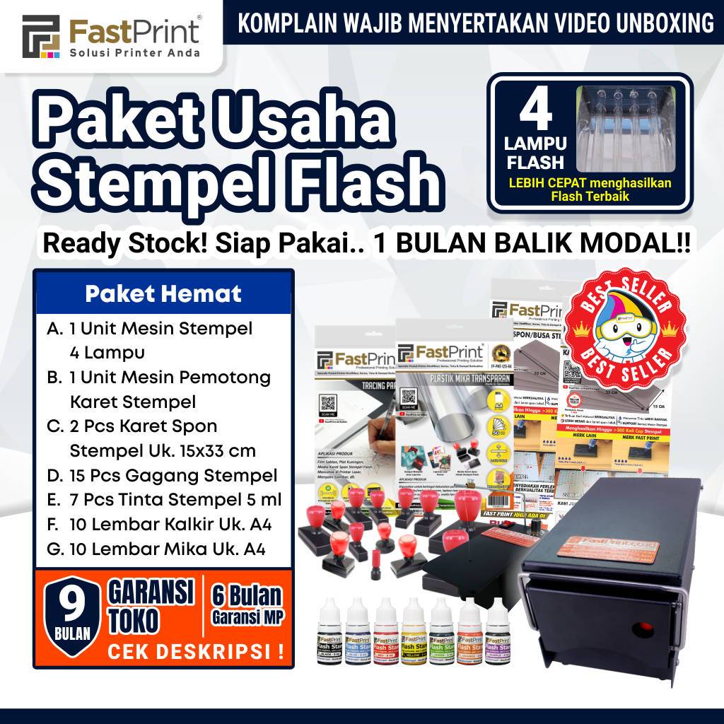 

Paket Hemat Mesin Stempel Flash 4 Lampu Lengkap