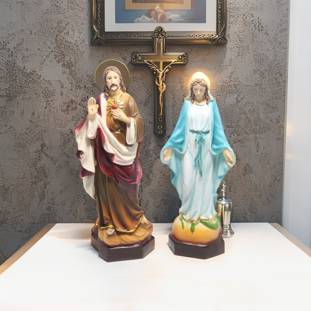 PROMO PATUNG BUNDA MARIA DAN YESUS 1 SET / SET DOA KATOLIK / PAKET KLASIK / PAKET DOA ROSARIO /
