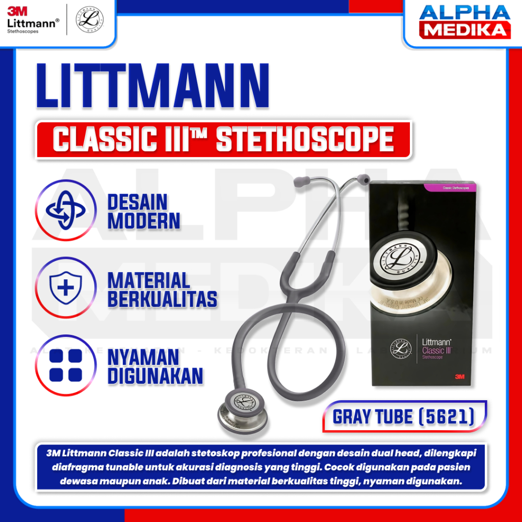 Littmann Classic III Stethoscope GREY 5621 / Stetoskope 3M Littmann