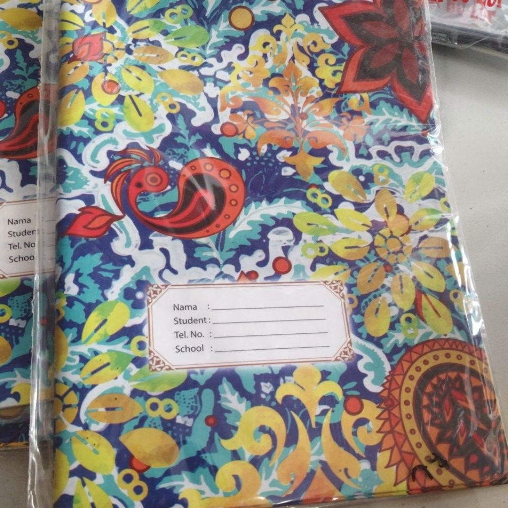 

sampul buku plastik&kertas coklat, batik