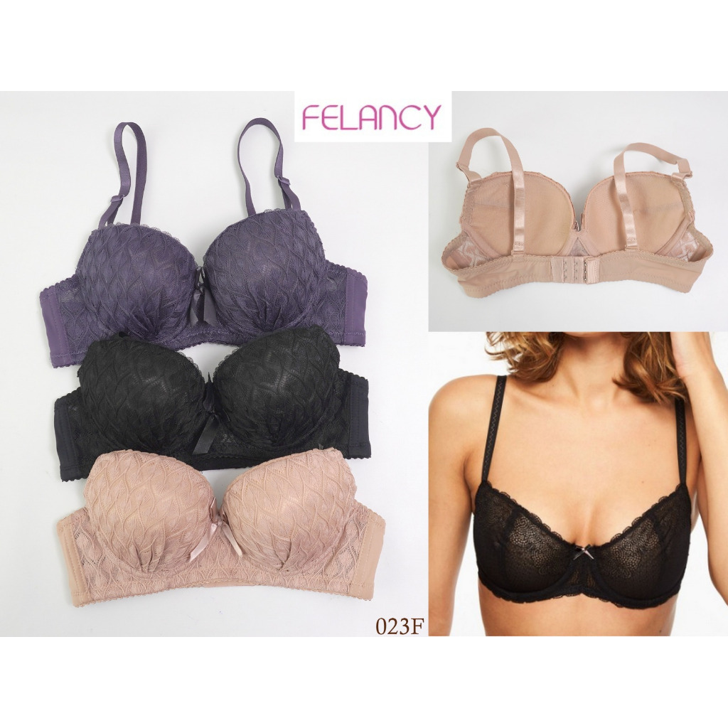 Bra Wanita Kawat Size 32A Beha Cup 3/4 FELANCY Lace Renda Busa Sedang Tebal Pakaian Dalam/Underwear 